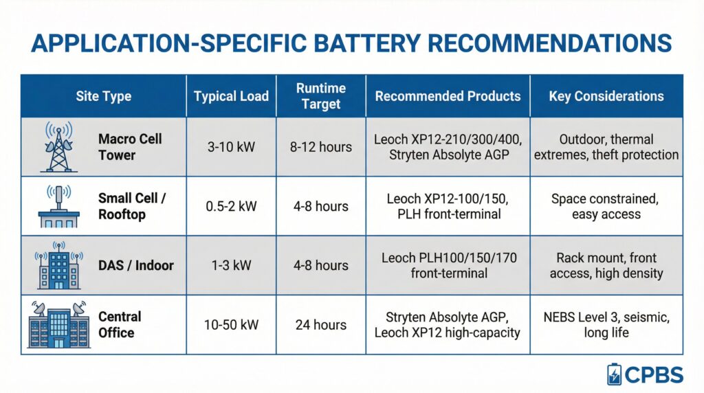 Battery sizing calculator for 5G macro site showing step-by-step calculation resulting in 2314 Ah capacity requirement for 8-hour runtime
