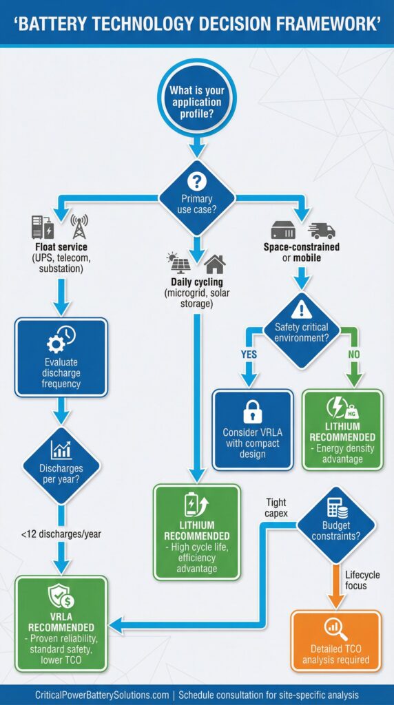 Battery Application Decision Tree Matrix