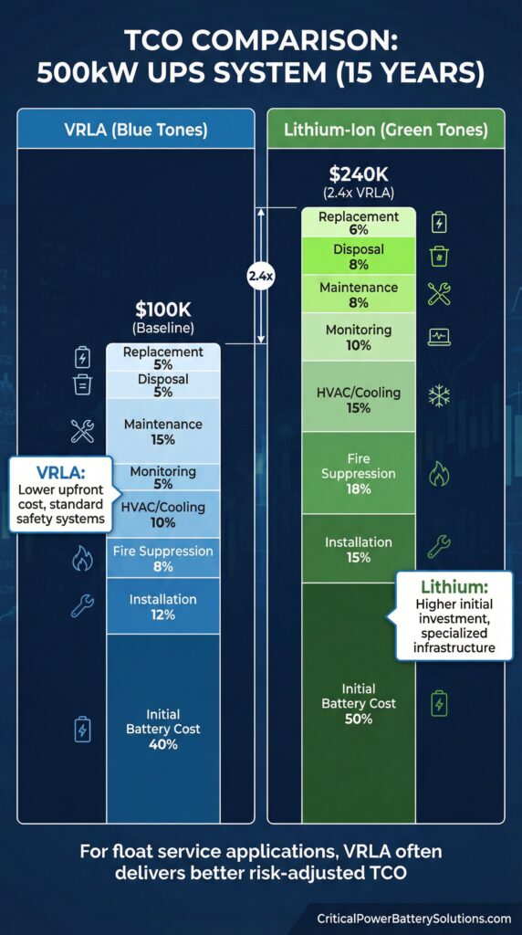 Total cost of ownership breakdown comparison.