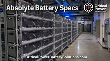 Stryten Absolyte AGP 2-volt VRLA AGM cells configured for telecom, data center, utility substation, and federal RFQ procurement specifications.