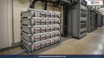 Stryten Absolyte AGP battery stack in a telecom central office, the current generation exide absolyte battery replacement