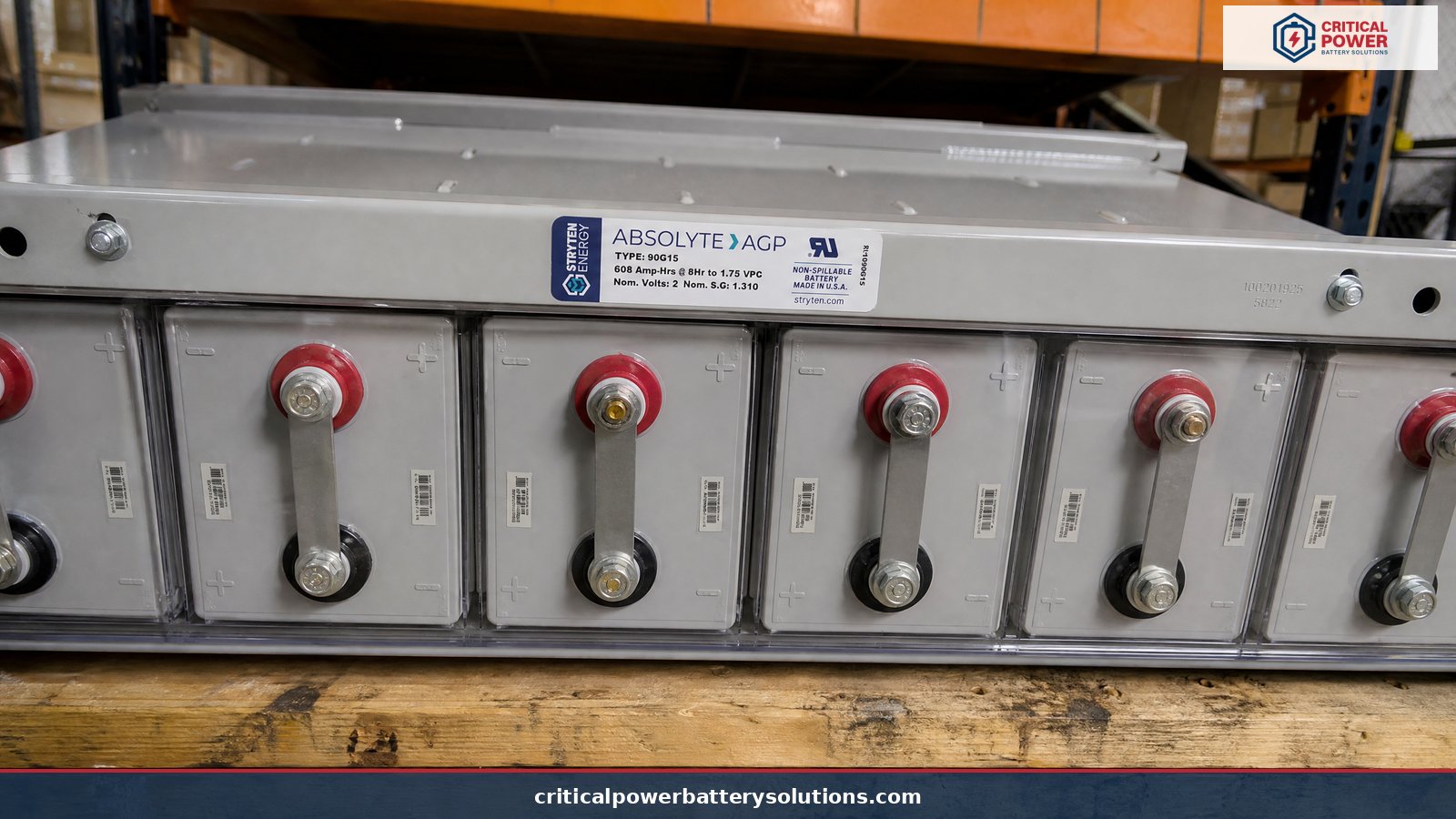 Where to buy the Stryten successor: new production Absolyte AGP through authorized resellers Close up of a new Stryten Absolyte AGP module label, the current production successor purchased as an exide absolyte battery replacement